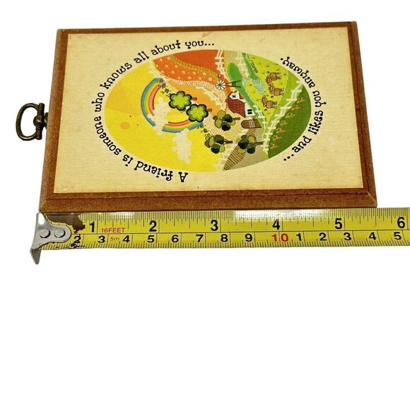 Roberta McDowell Rainbow Farm Art Wooden Wall Plaque Small 6 x 4 In Cottagecore - Picture 7 of 8